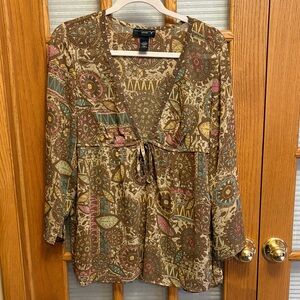EUC Bohemian Print V-Neck Top